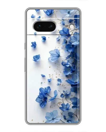 Чехол для Google Pixel 7 с картинкой «Голубой цветочный каскад»