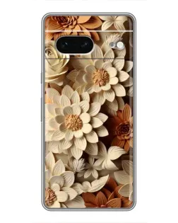 Чехол для Google Pixel 7 с картинкой «Бежевый флористический декор»