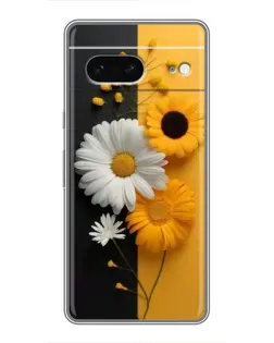 Чехол для Google Pixel 7 с картинкой «Подсолнух и ромашка»