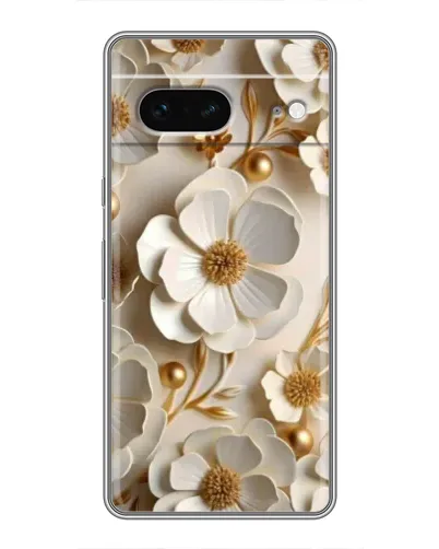 Чехол для Google Pixel 7 с картинкой «Белие бумажние  цвети»