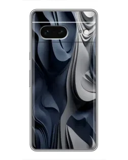 Чехол для Google Pixel 7 с картинкой «Объемные синие складки»