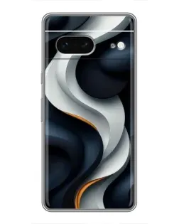 Чехол для Google Pixel 7 с картинкой «Объемные черно-белые ленты»