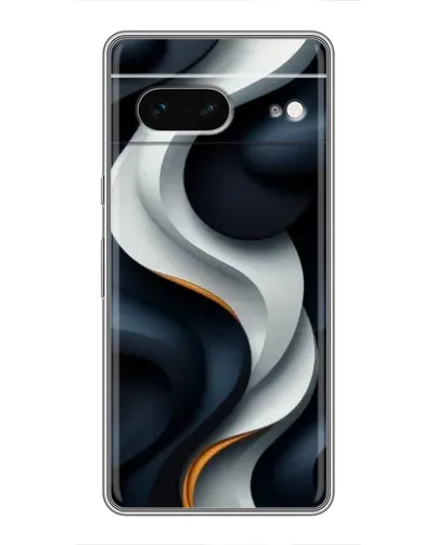 Чехол для Google Pixel 7 с картинкой «Объемные черно-белые ленты»