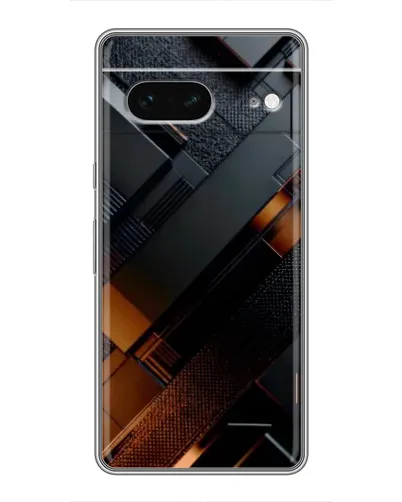 Чехол для Google Pixel 7 с картинкой «Черные геометрические блоки»