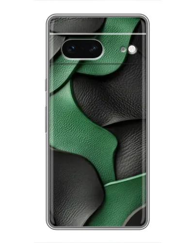 Чехол для Google Pixel 7 с картинкой «Зеленые кожаные волны»