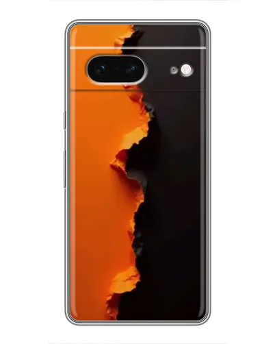 Чехол для Google Pixel 7 с картинкой «Оранжевый разлом»