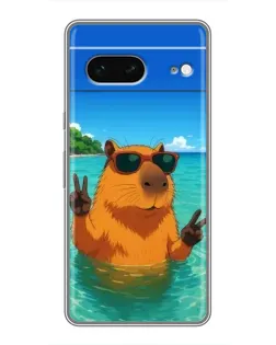 Чехол для Google Pixel 7 с картинкой «Морская капибара»