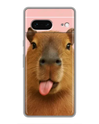 Чехол для Google Pixel 7 с картинкой «Капибара с языком»