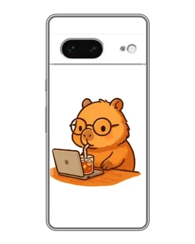Чехол для Google Pixel 7 с картинкой «Капибара с ноутбуком»