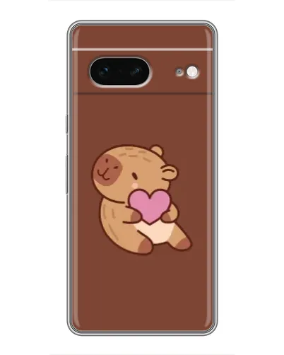 Чехол для Google Pixel 7 с картинкой «Капибара с сердцем»