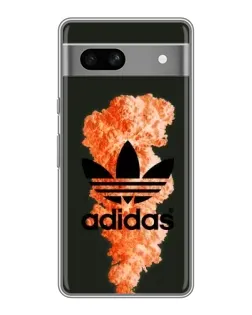 Чохол для Google Pixel 7A з картинкою «Помаранчевий дим Adidas»