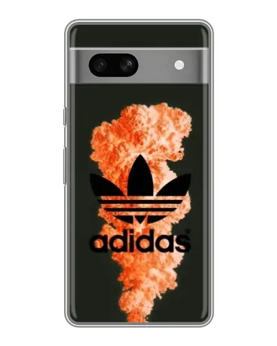 Чохол для Google Pixel 7A з картинкою «Помаранчевий дим Adidas»