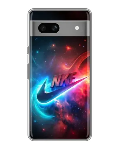 Чехол для Google Pixel 7A с картинкой «Огненный логотип Nike»