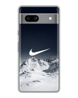 Чехол для Google Pixel 7A с картинкой «Nike — зимние горы»