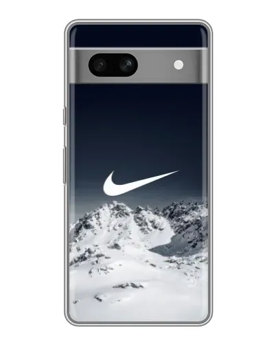 Чехол для Google Pixel 7A с картинкой «Nike — зимние горы»