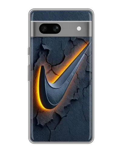 Чехол для Google Pixel 7A с картинкой «Объемный логотип Найк»