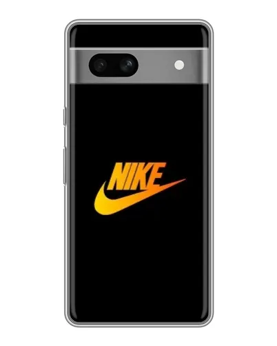 Чехол для Google Pixel 7A с картинкой «Золотой логотип Nike»