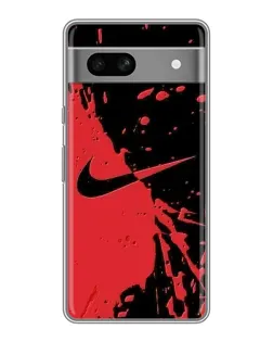Чохол для Google Pixel 7A з картинкою «Червоні бризки Nike»