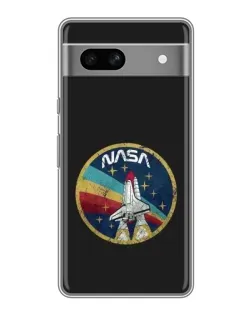 Чехол для Google Pixel 7A с картинкой «NASA — эмблема миссии»