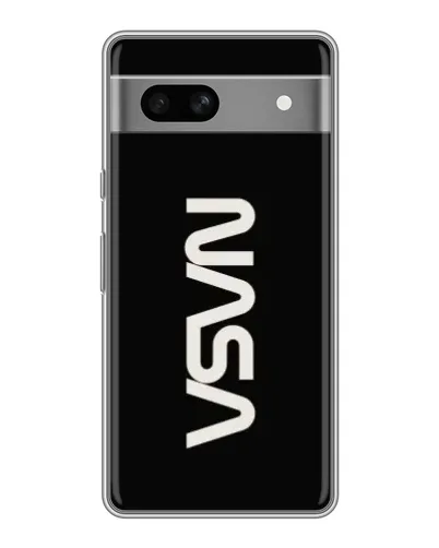 Чехол для Google Pixel 7A с картинкой «NASA — вертикальный логотип»