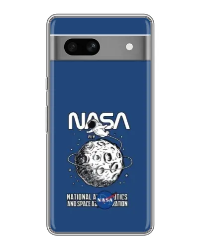 Чехол для Google Pixel 7A с картинкой «NASA — лунная миссия»