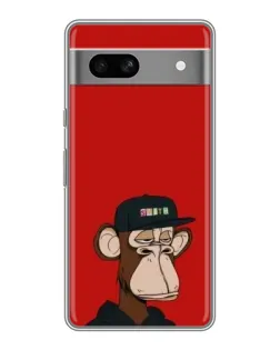 Чохол для Google Pixel 7A з картинкою «Bored Ape — червоний фон»