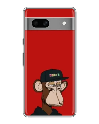 Чохол для Google Pixel 7A з картинкою «Bored Ape — червоний фон»