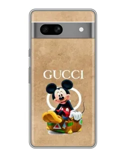 Чехол для Google Pixel 7A с картинкой «Микки Маус Gucci — крафт»
