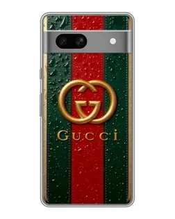 Чохол для Google Pixel 7A з картинкою «Gucci — фірмова смуга та золото»