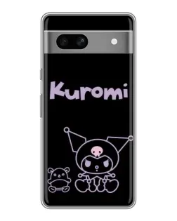 Чохол для Google Pixel 7A з картинкою «Kuromi — чорний мінімалізм»
