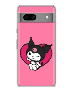 Чехол для Google Pixel 7A с картинкой «Kuromi — любовь в сердце»