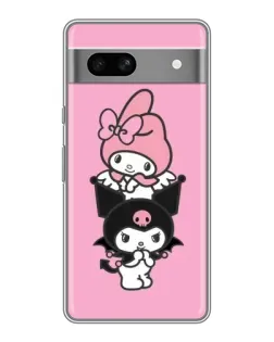 Чехол для Google Pixel 7A с картинкой «My Melody и Kuromi»