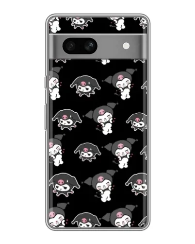 Чохол для Google Pixel 7A з картинкою «Чорний паттерн Kuromi»