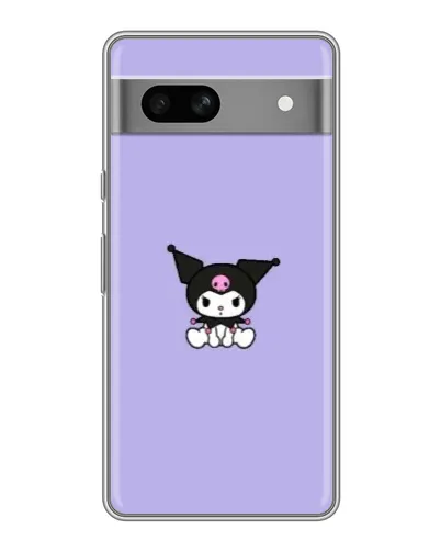 Чохол для Google Pixel 7A з картинкою «Kuromi — фіолетовий мінімалізм»