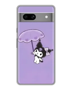 Чехол для Google Pixel 7A с картинкой «Kuromi с зонтиком»