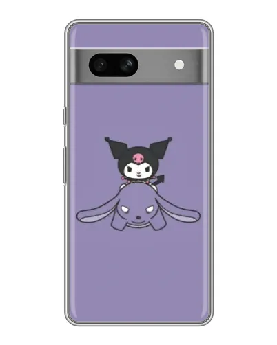 Чохол для Google Pixel 7A з картинкою «Kuromi на ліловому фоні»
