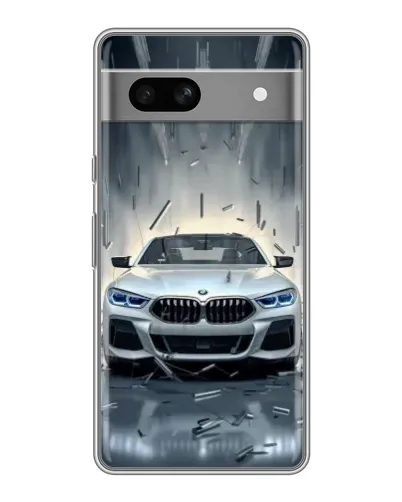 Чехол для Google Pixel 7A с картинкой «BMW в свете фар»