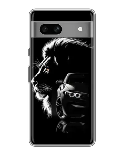 Чехол для Google Pixel 7A с картинкой «BMW и лев»