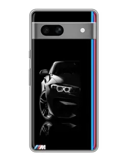 Чехол для Google Pixel 7A с картинкой «Силуэт BMW в темноте»