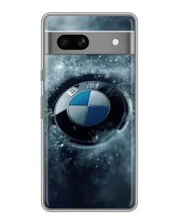 Чехол для Google Pixel 7A с картинкой «Логотип BMW — лед»
