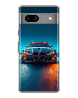 Чехол для Google Pixel 7A с картинкой «BMW — огни неона»
