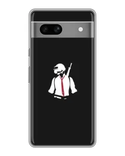 Чехол для Google Pixel 7A с картинкой «PUBG — силуэт воина»