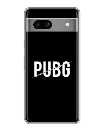 Чехол для Google Pixel 7A с картинкой «PUBG — белый логотип»