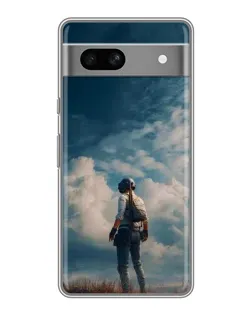Чехол для Google Pixel 7A с картинкой «Герой PUBG на скале»