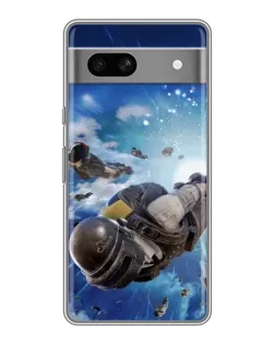 Чехол для Google Pixel 7A с картинкой «Десант PUBG — прыжок»
