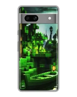 Чехол для Google Pixel 7A с картинкой «Minecraft лесной пейзаж»