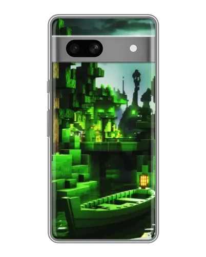 Чехол для Google Pixel 7A с картинкой «Minecraft лесной пейзаж»