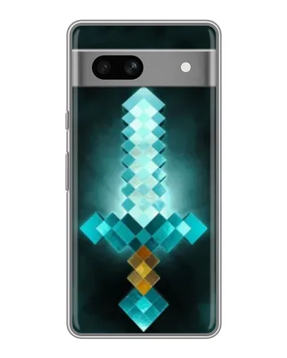 Чехол для Google Pixel 7A с картинкой «Алмазный меч неон»