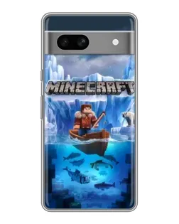 Чехол для Google Pixel 7A с картинкой «Minecraft ледяной мир»