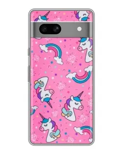 Чохол для Google Pixel 7A з картинкою «Unicorn паттерн рожевий»